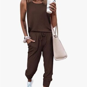 Women's Brown two piece brown Jumpsuit NWOT
